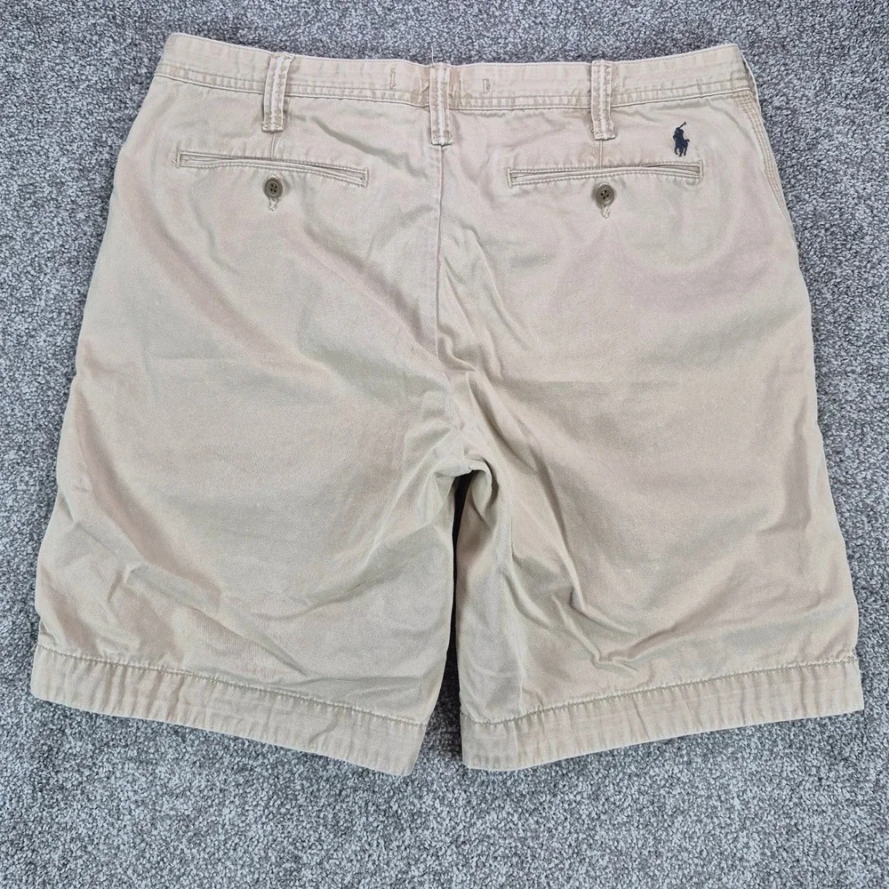 Polo Ralph Lauren Chino Shorts Mens 36 Khaki Relaxed Fit Cotton Twill